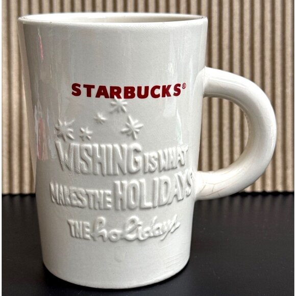 Starbucks 2010 Wishing Is What Makes The Holidays 16 oz Christmas 3D Mug Cup - Picture 1 of 7